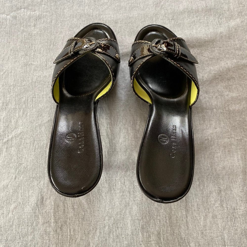 Cole Haan Black Leather Slide Sandals - Size 7.5 - Picture 4 of 6